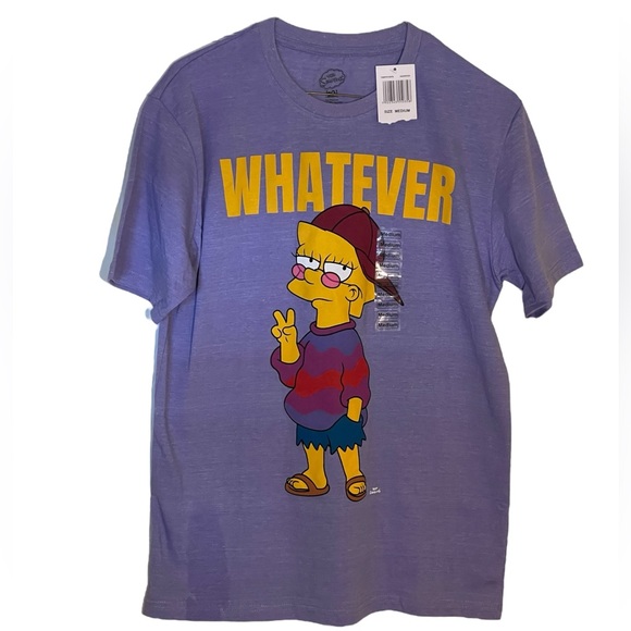 Simpsons Men’s “Whatever” T-Shirt Purple, Size: M - Picture 1 of 4